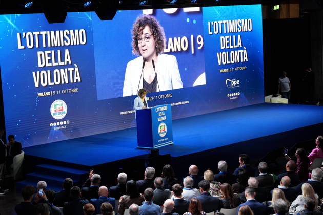 IPA89549658 - Milan, October 11, 2026, Forza Italia Event: *L ottimismo della Volontà* at the East End Studios on Via Mecenate with Dolors Montserrat  Copyright: xDuilioxPiaggesix xDuilioxPiaggesix IPA89549658