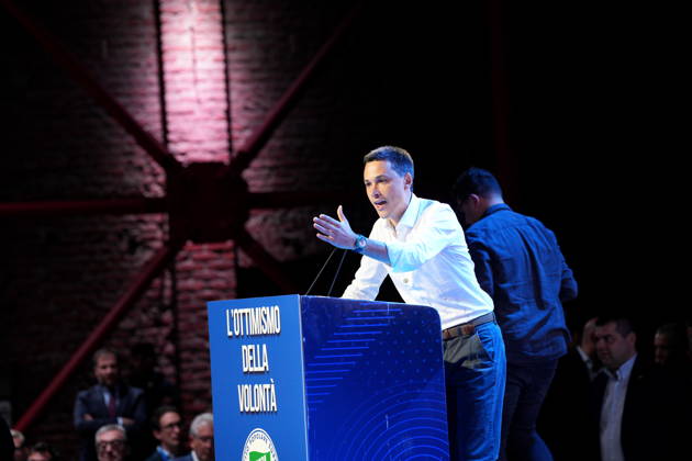 IPA89549633 - Milan, October 11, 2026, Forza Italia Event: *L ottimismo della Volontà* at the East End Studios on Via Mecenate with Stefano Benigni  Copyright: xDuilioxPiaggesix xDuilioxPiaggesix IPA89549633