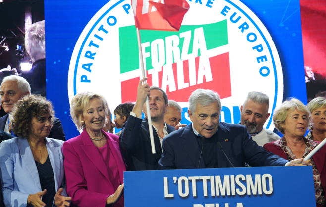 IPA89549786 - Milan, October 11, 2026, Forza Italia Event: L ottimismo della Volontà at the East End Studios on Via Mecenate, featuring Dolors Monserrrat, Lettizia Moratti, Matteo Perego, Antonio Tajani, and Stefania Crazi  Copyright: xDuilioxPiaggesix xDuilioxPiaggesix IPA89549786