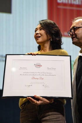 PEOPLE: Festival Lumiere - Lyon 11 10 2026 Zhang Ziyi receives the Lumiere Award, as well as a still from a film directed by the Lumiere brothers at the 18th Lumiere Film Festival Lumiere in Lyon (France) on October 11, 2026. Photo by Sandrine Thesillat PsNewZ  Copyright: xSandrinexThesillatx