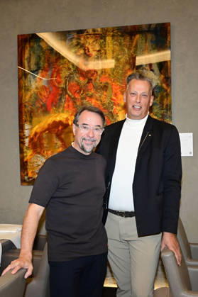 Jan Josef Liefers und Jens Christian Wittig bei der Vernissage Goldener Reigen von Jens Christian Wittig im Kastenmeiers im Taschenbergpalais. Dresden, 11.10.2026