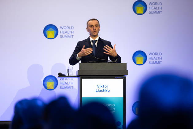 World Health Summit 2026 Weltgesundheitsgipfel. Deutschland, Berlin am 11. Oktober 2026: Der ukrainische Gesundheitsminister Wiktor Ljaschko hält eine Keynote-Rede auf dem World Health Summit in Berlin.