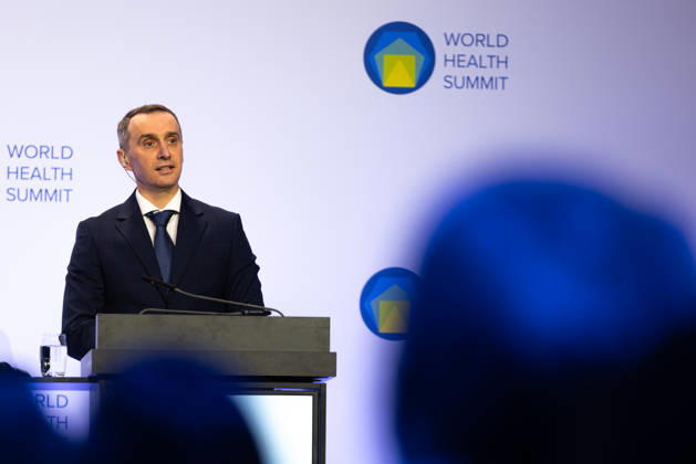World Health Summit 2026 Weltgesundheitsgipfel. Deutschland, Berlin am 11. Oktober 2026: Der ukrainische Gesundheitsminister Wiktor Ljaschko hält eine Keynote-Rede auf dem World Health Summit in Berlin.