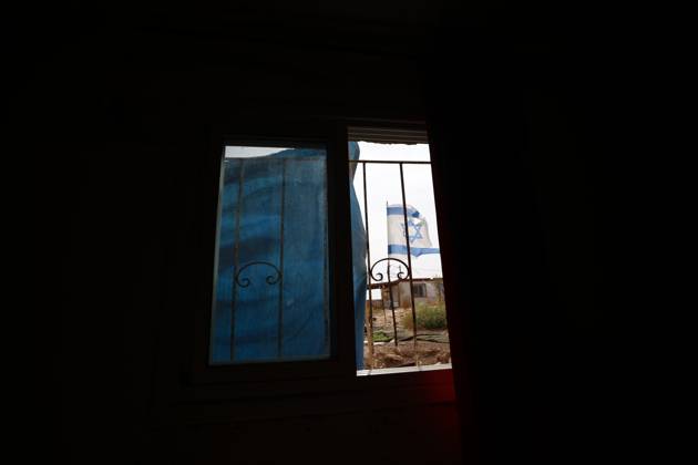 Settlers restrict access to Palestinian property UMM AL-KHAIR, MASAFER YATTA, OCCUPIED WEST BANK, OCTOBER 11, 2026: Israeli settlers placed barbed wire in the sheep pen yard and plastic sheets in front of the windows of the Salem al-Hathaleen family home in Umm al-Khair, Masafer Yatta, south of Hebron. The Israeli military subsequently declared the area a closed military zone, preventing the family from accessing the sheep pen and backyard, where a newly established settler outpost is located. MASAFER YATTA Palestine, State of Copyright: x xMosabxshawerx xJNAxPressx