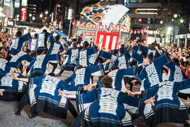 General view, October 11, 2026 - Dancers perform during the main festival of the 27th Tokyo Yosakoi Festival in Ikebukuro, Tokyo, Japan, on October 11, 2026. Held as part of Fukuro Matsuri, the annual dance festival brings together approximately 100 teams and 5,000 performers from across Japan, filling the streets with colorful costumes, synchronized choreography, and energetic yosakoi performances. aflo_355106781