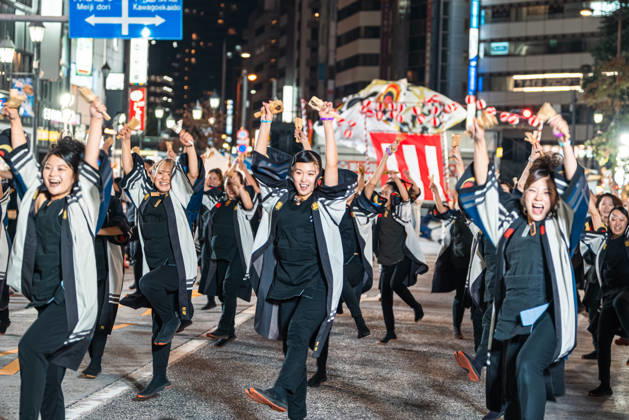 General view, October 11, 2026 - Dancers perform during the main festival of the 27th Tokyo Yosakoi Festival in Ikebukuro, Tokyo, Japan, on October 11, 2026. Held as part of Fukuro Matsuri, the annual dance festival brings together approximately 100 teams and 5,000 performers from across Japan, filling the streets with colorful costumes, synchronized choreography, and energetic yosakoi performances. aflo_355106805