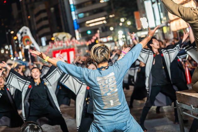 General view, October 11, 2026 - Dancers perform during the main festival of the 27th Tokyo Yosakoi Festival in Ikebukuro, Tokyo, Japan, on October 11, 2026. Held as part of Fukuro Matsuri, the annual dance festival brings together approximately 100 teams and 5,000 performers from across Japan, filling the streets with colorful costumes, synchronized choreography, and energetic yosakoi performances. aflo_355106812