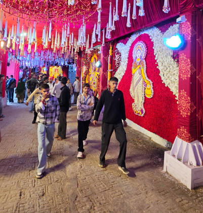 RECORD DATE NOT STATED Hindu Devotees Gather at the Mata Vaishno Devi Shrine Katra, Oct 11 (ANI): Hindu devotees arrive to seek the blessings of Goddess Durga on the occasion of Shardiya Navratri at the Mata Vaishno Devi Temple, in Katra on Sunday. Katra Jammu and Kashmir India Copyright: xANIx ANI_20261011164
