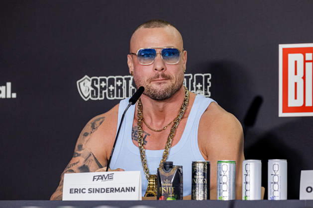 11.10.2026. Essen. Eric Sindermann bei der Pressekonferenz zum Fame Fighting 4 Promiboxen. Essen Atlantic Hotel Nordrhein-Westfalen Deutschland