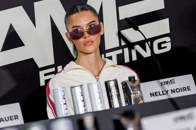 11.10.2026. Essen. Nelly Noire bei der Pressekonferenz zum Fame Fighting 4 Promiboxen. Essen Atlantic Hotel Nordrhein-Westfalen Deutschland