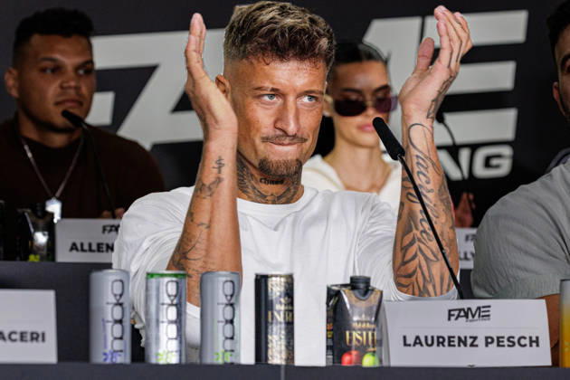 11.10.2026. Essen. Laurenz Pesch bei der Pressekonferenz zum Fame Fighting 4 Promiboxen. Essen Atlantic Hotel Nordrhein-Westfalen Deutschland