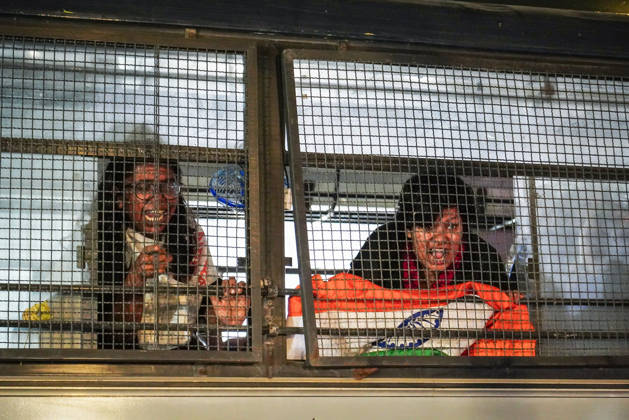 Police detain SFI members ahead of their planned Tiranga March at Connaught Place New Delhi, Oct 11 (ANI): Students™ Federation of India (SFI) members raise slogans after being detained by Police ahead of their planned Tiranga March at Connaught Place, in New Delhi on Sunday. New Delhi Delhi India Copyright: xANIx ANI_20261011434
