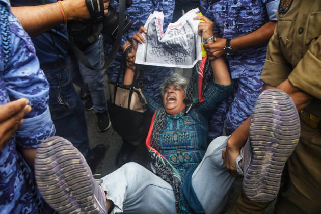Workers of SFI, AISF and AIYF are being detained by Delhi Police while holding a protest against CEC Gyanesh Kumar at the Inner Circle of Connaught Place New Delhi, Oct 11 (ANI): Workers of SFI, AISF and AIYF are being detained by Delhi Police while holding a protest against CEC Gyanesh Kumar at the Inner Circle of Connaught Place, in New Delhi on Sunday. Delhi New Delhi India Copyright: xANIx ANI_20261011467