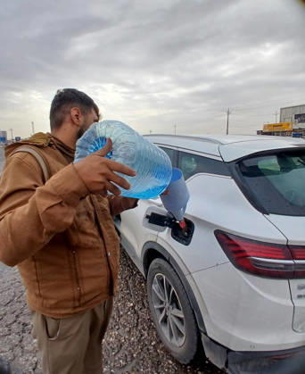 October 11, 2026, Erbil, Kurdistan Region, Iraq: Motorists wait in long queues at a petrol station in Erbil, capital of the Kurdistan Region, on October 11, 2026. Drivers in the region are facing severe fuel shortages and rising prices, forcing many to wait for hours twice a week. Due to the scarcity and high costs at official stations, residents increasingly turn to roadside vendors selling fuel in plastic containers, which are slightly cheaper, amid growing economic pressures. Erbil Iraq  - ZUMAr205 20261011_zip_r205_004 Copyright: xSaburxRashidx