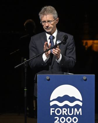 Czech Senate President Milos Vystrcil speaks at the opening of the 30th annual Forum 2000 conference in Prague, on October 11, 2026. (CTKxPhoto MichalxKrumphanzl) CTKPhotoP2026101106905  CTKPhotoP2026101106905