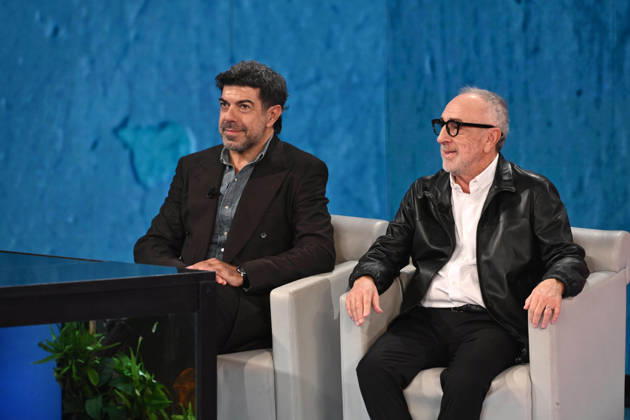 IPA89573961 - Milan, TV Show Che Tempo Che Fa - Nove. Pictured: Pierfrancesco Favino, Silvio Orlando  Copyright: xTe-Cox xComi Terenghix IPA89573961