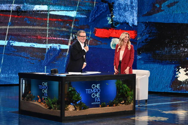 IPA89573885 - Milan, TV Show Che Tempo Che Fa - Nove. Pictured: Fabio Fazio, Silvia Salis  Copyright: xTe-Cox xComi Terenghix IPA89573885