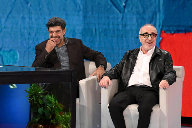 IPA89573923 - Milan, TV Show Che Tempo Che Fa - Nove. Pictured: Pierfrancesco Favino, Silvio Orlando  Copyright: xTe-Cox xComi Terenghix IPA89573923