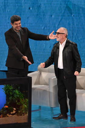 IPA89573932 - Milan, TV Show Che Tempo Che Fa - Nove. Pictured: Pierfrancesco Favino, Silvio Orlando  Copyright: xTe-Cox xComi Terenghix IPA89573932