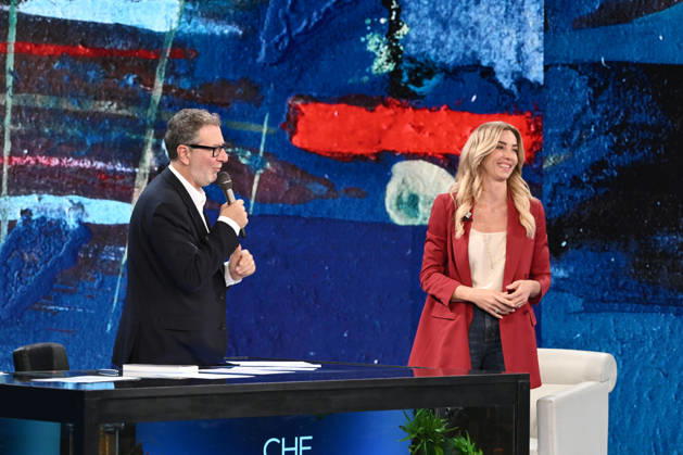 IPA89573881 - Milan, TV Show Che Tempo Che Fa - Nove. Pictured: Fabio Fazio, Silvia Salis  Copyright: xTe-Cox xComi Terenghix IPA89573881