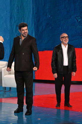 IPA89573917 - Milan, TV Show Che Tempo Che Fa - Nove. Pictured: Pierfrancesco Favino, Silvio Orlando  Copyright: xTe-Cox xComi Terenghix IPA89573917