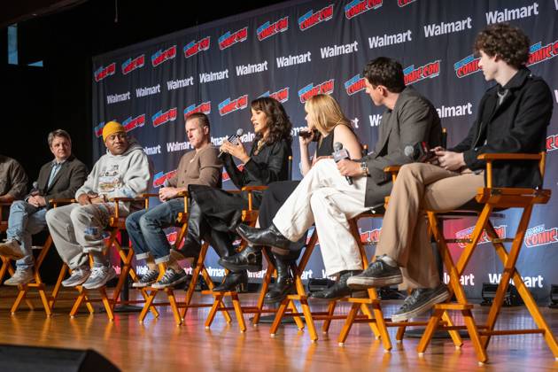 October 11, 2026, New York, New York, United States: (L-R) Byron Balasco, LL COOL J, Scott Caan, Jennifer Beals, Jacqueline Byers, Shane Harper, Devin Druid speak at a panel discussion for CBS new series NCIS: NEW YORK.during New York Comic Con 2026 at The Jacob K. Javits Convention Center on October 11, 2026 in New York City. New York United States - ZUMAs197 20261011_aaa_s197_354 Copyright: xRonxAdarx