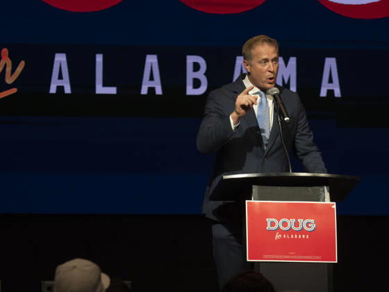 October 11, 2026, Huntsville, Alabama, USA: Congressional candidate ANDREW SNEED (D-AL) addresses supporters of Doug Jones during a campaign rally in Huntsville for Jones gubernatorial race. Sneed is one several Democratic congressional candidates calling for ethics reform and government accountability. Huntsville USA - ZUMAd155 20261011_znp_d155_016 Copyright: xSuexDorfmanx