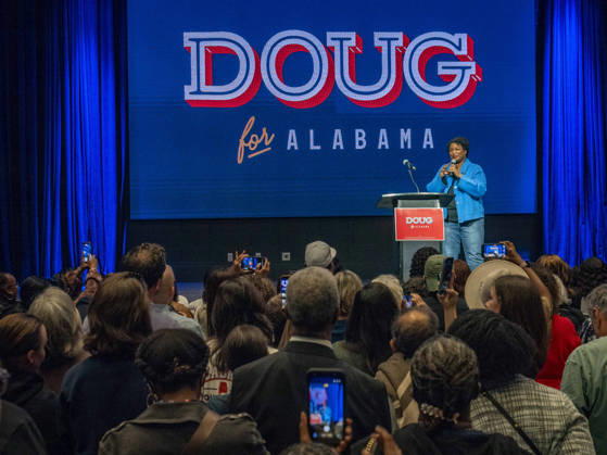 October 11, 2026, Huntsville, Alabama, USA: Political activist and former Georgia House of Representatives minority leader STACEY ABRAMS addresses a rally in support of Doug Jones candidacy for governor of Alabama. Huntsville USA - ZUMAd155 20261011_znp_d155_024 Copyright: xSuexDorfmanx
