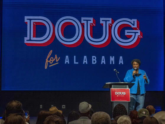 October 11, 2026, Huntsville, Alabama, USA: Political activist and former Georgia House of Representatives minority leader STACEY ABRAMS addresses a rally in support of Doug Jones candidacy for governor of Alabama. Huntsville USA - ZUMAd155 20261011_znp_d155_032 Copyright: xSuexDorfmanx