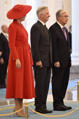State Visit of King Philippe and Queen Mathilde to Kazakhstan (Day 2) ASTANA, KAZAKHSTAN - OCTOBER 12 : State Visit of King Philippe and Queen Mathilde to Kazakhstan (Day 2) : - Official welcoming ceremony at the Akorda Presidential Palace in the presence of Kassym-Jomart Tokaïev (President of Kazakhstan), on October 12, 2026 in Astana, Kazakhstan, 12 10 2026 Astana Kazakhstan  Copyright: xDidierxLebrunx