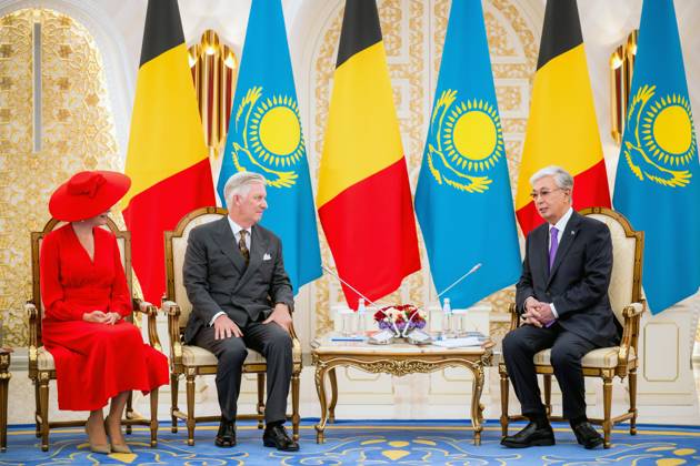 State Visit of King Philippe and Queen Mathilde to Kazakhstan (Day 2) ASTANA, KAZAKHSTAN - OCTOBER 12 : State Visit of King Philippe and Queen Mathilde to Kazakhstan (Day 2) : - Official welcoming ceremony at the Akorda Presidential Palace in the presence of Kassym-Jomart Tokaïev (President of Kazakhstan), on October 12, 2026 in Astana, Kazakhstan, 12 10 2026 Astana Kazakhstan  Copyright: xJasperxJacobsx