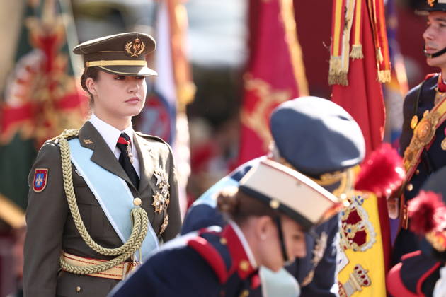 October 12 Parade for Hispanic Heritage Day Princess Leonor during the solemn ceremony honoring the national flag and the military parade on October 12, Hispanic Heritage Day, in Plaza de Cánovas del Castillo, on October 12, 2026, in Madrid, Spain. The events begin with the raising of the flag and are followed by a tribute to those who gave their lives for the country. Subsequently, the military air and ground parades begin. Approximately 4,400 members of the Armed Forces, the security forces, and various civilian public institutions are participating this year in the parade presided over by the King and Queen. The aerial parade featured 50 fighter, training, and transport aircraft, as well as around 30 helicopters. On the ground, some 144 Copyright: xEduardoxParrax 7840614