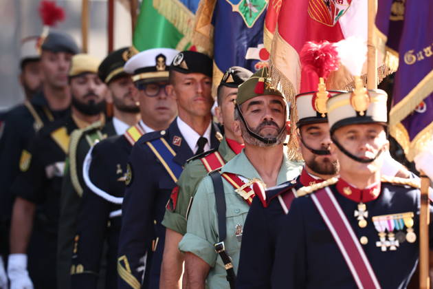 October 12 Parade for Hispanic Heritage Day Members of the State Security Forces during the solemn ceremony honoring the national flag and the military parade on October 12, Hispanic Heritage Day, in the Plaza de Cánovas del Castillo, on October 12, 2026, in Madrid, Spain. The events begin with the flag-raising ceremony and are followed by a tribute to those who gave their lives for the country. Subsequently, the military air and ground parades begin. Approximately 4,400 members of the Armed Forces, the security forces, and various civilian public institutions are participating this year in the parade presided over by the King and Queen. The aerial parade featured 50 fighter, training, and transport aircraft, as well as around 30 helicopte Copyright: xEduardoxParrax 7840615