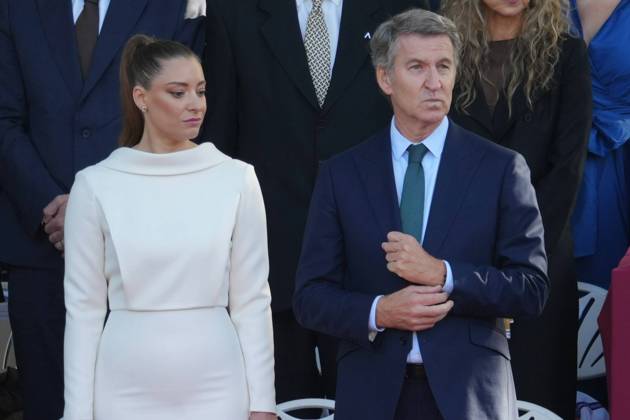 Alberto Nunez Feijoo and Esther Munoz attending a military parade during the known as Dia de la Hispanidad, Spain s National Day, in Madrid, on Monday 12, October 2026. Cordon Press 