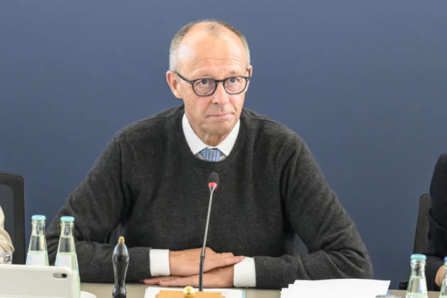 im Bild v.l.: Friedrich Merz MdB, GER, Berlin, Bildtermin - vor der Bundesvorstandssitzung mit Bundeskanzler Friedrich Merz MdB, 12.10.2026, Copyright: HMBxMedia UwexKoch