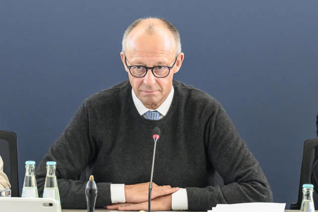 im Bild v.l.: Friedrich Merz MdB, GER, Berlin, Bildtermin - vor der Bundesvorstandssitzung mit Bundeskanzler Friedrich Merz MdB, 12.10.2026, Copyright: HMBxMedia UwexKoch