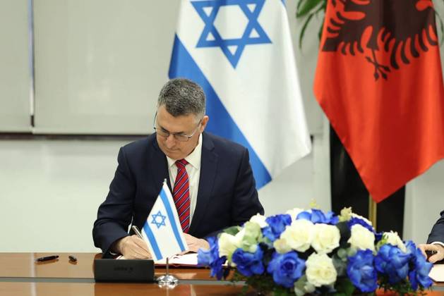 Ferit Hoxha - Gideon Sa ar meeting in Tirana TIRANA, ALBANIA - OCTOBER 12: (----EDITORIAL USE ONLY – MANDATORY CREDIT - ALBANIAN FOREIGN MINISTRY HANDOUT - NO MARKETING NO ADVERTISING CAMPAIGNS - DISTRIBUTED AS A SERVICE TO CLIENTS----) Albanian Minister for Europe and Foreign Affairs Ferit Hoxha (not seen) meets with Israeli Foreign Minister Gideon Sa ar, in Tirana, Albania, on October 12, 2026. During the meeting, Hoxha and Sa ar signed a General Cooperation Agreement aimed at strengthening the partnership between the two countries. Albanian Foreign Ministry Handout Anadolu Tirana Albania. Editorial use only. Please get in touch for any other usage.  Copyright: x2026xAnadoluxAlbanianxForeignxMinistryx xHandoutx