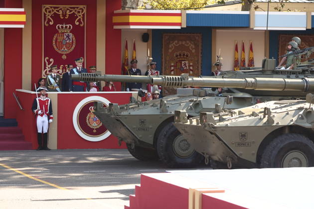 October 12 Parade for Hispanic Heritage Day King Felipe VI during the solemn ceremony honoring the national flag and the military parade for October 12, Hispanic Heritage Day, in the Plaza de Cánovas del Castillo, on October 12, 2026, in Madrid, Spain. The events begin with the raising of the flag and are followed by a tribute to those who gave their lives for the country. Subsequently, the military air and ground parades begin. Approximately 4,400 members of the Armed Forces, the security forces, and various civilian public institutions are participating this year in the parade presided over by the King and Queen. The aerial parade featured 50 fighter, training, and transport aircraft, as well as around 30 helicopters. On the ground, appr Copyright: xEduardoxParrax 7840678