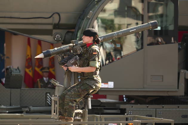 October 12 Parade for Hispanic Heritage Day Vehicles from the State Security Forces during the solemn ceremony honoring the national flag and the military parade on October 12, Hispanic Heritage Day, in Plaza de Cánovas del Castillo, on October 12, 2026, in Madrid, Spain. The events begin with the raising of the flag and are followed by a tribute to those who gave their lives for the country. Subsequently, the military air and ground parades begin. Approximately 4,400 members of the Armed Forces, the security forces, and various civilian public institutions are participating this year in the parade presided over by the King and Queen. The aerial parade featured 50 fighter, training, and transport aircraft, as well as around 30 helicopters. Copyright: xEduardoxParrax 7840693