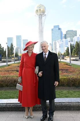 State Visit of King Philippe and Queen Mathilde to Kazakhstan (Day 2) ASTANA, KAZAKHSTAN - OCTOBER 12 : State Visit of King Philippe and Queen Mathilde to Kazakhstan (Day 2) : - Scene-Setting Photo in front of the Baiterek Tower, on October 12, 2026 in Astana, Kazakhstan, 12 10 2026 Astana Kazakhstan  Copyright: xDidierxLebrunx