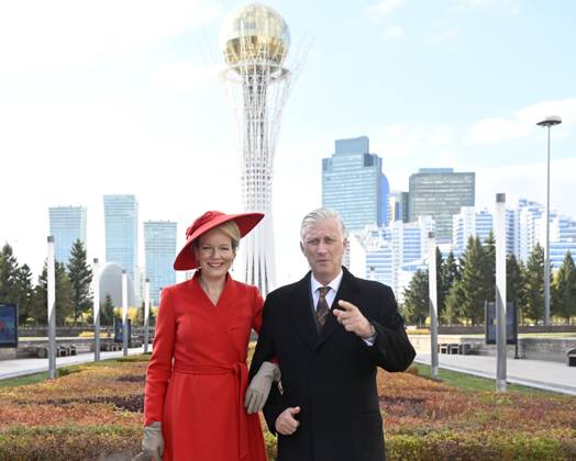 State Visit of King Philippe and Queen Mathilde to Kazakhstan (Day 2) ASTANA, KAZAKHSTAN - OCTOBER 12 : State Visit of King Philippe and Queen Mathilde to Kazakhstan (Day 2) : - Scene-Setting Photo in front of the Baiterek Tower, on October 12, 2026 in Astana, Kazakhstan, 12 10 2026 Astana Kazakhstan  Copyright: xDidierxLebrunx