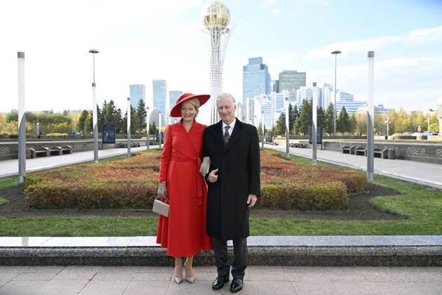 State Visit of King Philippe and Queen Mathilde to Kazakhstan (Day 2) ASTANA, KAZAKHSTAN - OCTOBER 12 : State Visit of King Philippe and Queen Mathilde to Kazakhstan (Day 2) : - Scene-Setting Photo in front of the Baiterek Tower, on October 12, 2026 in Astana, Kazakhstan, 12 10 2026 Astana Kazakhstan  Copyright: xDidierxLebrunx