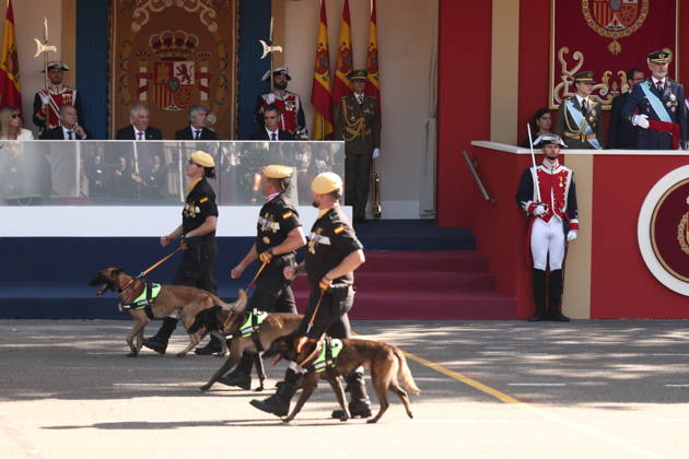 October 12 Parade for Hispanic Heritage Day Members of the State Security Forces during the solemn ceremony honoring the national flag and the military parade on October 12, Hispanic Heritage Day, in the Plaza de Cánovas del Castillo, on October 12, 2026, in Madrid, Spain. The events begin with the raising of the flag and are followed by a tribute to those who gave their lives for the country. Subsequently, the military air and ground parades begin. Approximately 4,400 members of the Armed Forces, the security forces, and various civilian public institutions are participating this year in the parade presided over by the King and Queen. The aerial parade featured 50 fighter, training, and transport aircraft, as well as around 30 helicopters Copyright: xEduardoxParrax 7840719