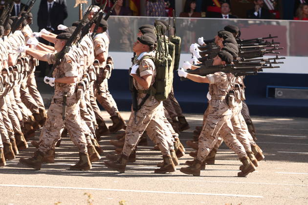 October 12 Parade for Hispanic Heritage Day Members of the State Security Forces during the solemn ceremony honoring the national flag and the military parade on October 12, Hispanic Heritage Day, in the Plaza de Cánovas del Castillo, on October 12, 2026, in Madrid, Spain. The events begin with the raising of the flag and are followed by a tribute to those who gave their lives for the country. Subsequently, the military air and ground parades begin. Approximately 4,400 members of the Armed Forces, the security forces, and various civilian public institutions are participating this year in the parade presided over by the King and Queen. The aerial parade featured 50 fighter, training, and transport aircraft, as well as around 30 helicopters Copyright: xEduardoxParrax 7840722