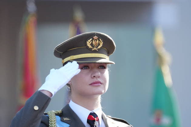 12-10-2026 Madrid Princess Leonor and Princess Sofia and Queen Letizia and King Felipe attend the tribute ceremony to the national flag and the military parade during the National Day, Dia de la Hispanidad, at Plaza de Canovas del Castillo in Madrid. No Spain Â  Copyright: xPPEx