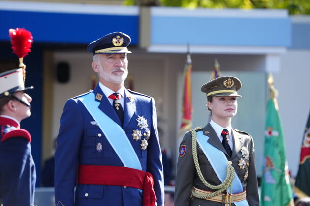 12-10-2026 Madrid Princess Leonor and King Felipe attend the tribute ceremony to the national flag and the military parade during the National Day, Dia de la Hispanidad, at Plaza de Canovas del Castillo in Madrid. No Spain Â  Copyright: xPPEx