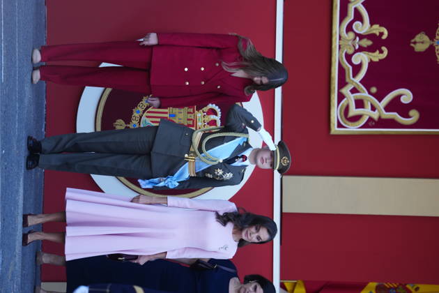 12-10-2026 Madrid Princess Leonor and Princess Sofia and Queen Letizia attend the tribute ceremony to the national flag and the military parade during the National Day, Dia de la Hispanidad, at Plaza de Canovas del Castillo in Madrid. No Spain Â  Copyright: xPPEx