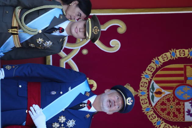 12-10-2026 Madrid Princess Leonor and King Felipe attend the tribute ceremony to the national flag and the military parade during the National Day, Dia de la Hispanidad, at Plaza de Canovas del Castillo in Madrid. No Spain Â  Copyright: xPPEx