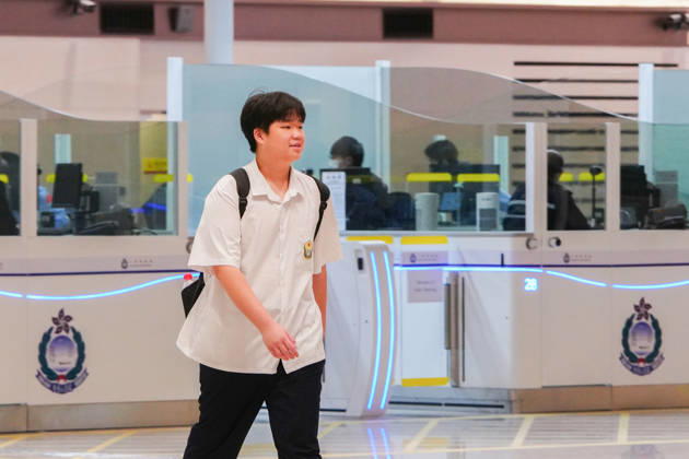 HONG KONG-DAILY HUANGGANG-PORT-OPENING Cross-boundary schoolchildren arrive in Hong Kong through the redeveloped Huanggang Port on October 12, 2026, as the new border crossing begins providing 24-hour passenger clearance services. (Photo by Zulu Lo TMHK via Nexpher Images) Hong Kong