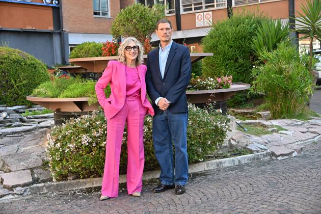 IPA89593282 - Rome: Rai Studios on Via Teulada. Photocall for the TV series Libera: The Case of Elena Palma. Pictured: Matteo Martari, Lunetta Savino  Copyright: xMaurizioxD Avanzox xMaurizioxDxAvanzox IPA89593282